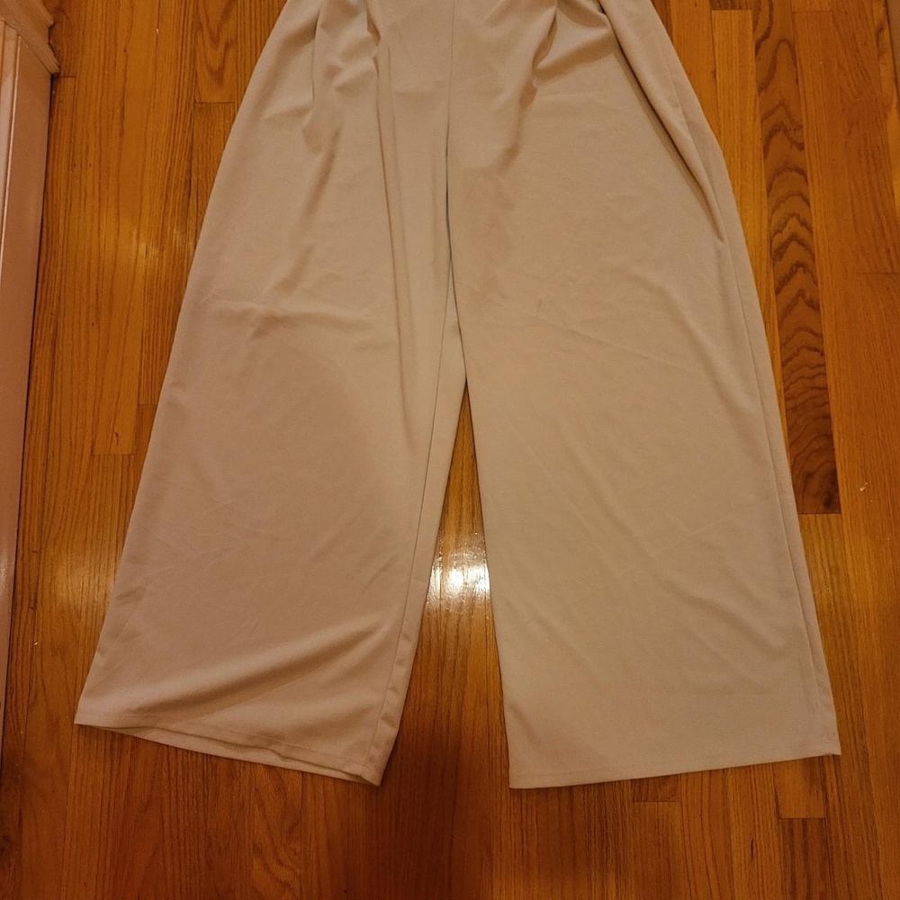Fashion Nova Cream Wide-Leg Pants